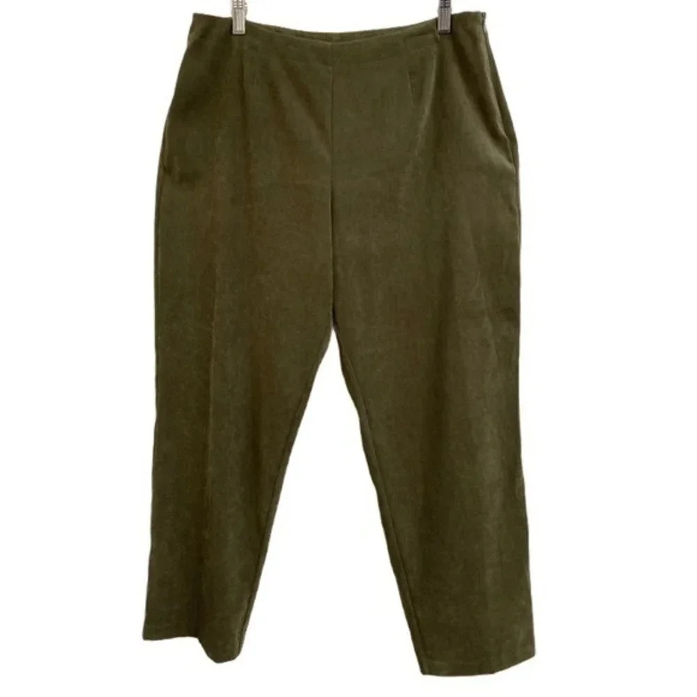 Sag Harbor Petite Green Flat Front Dress‎ Pants 14P​​